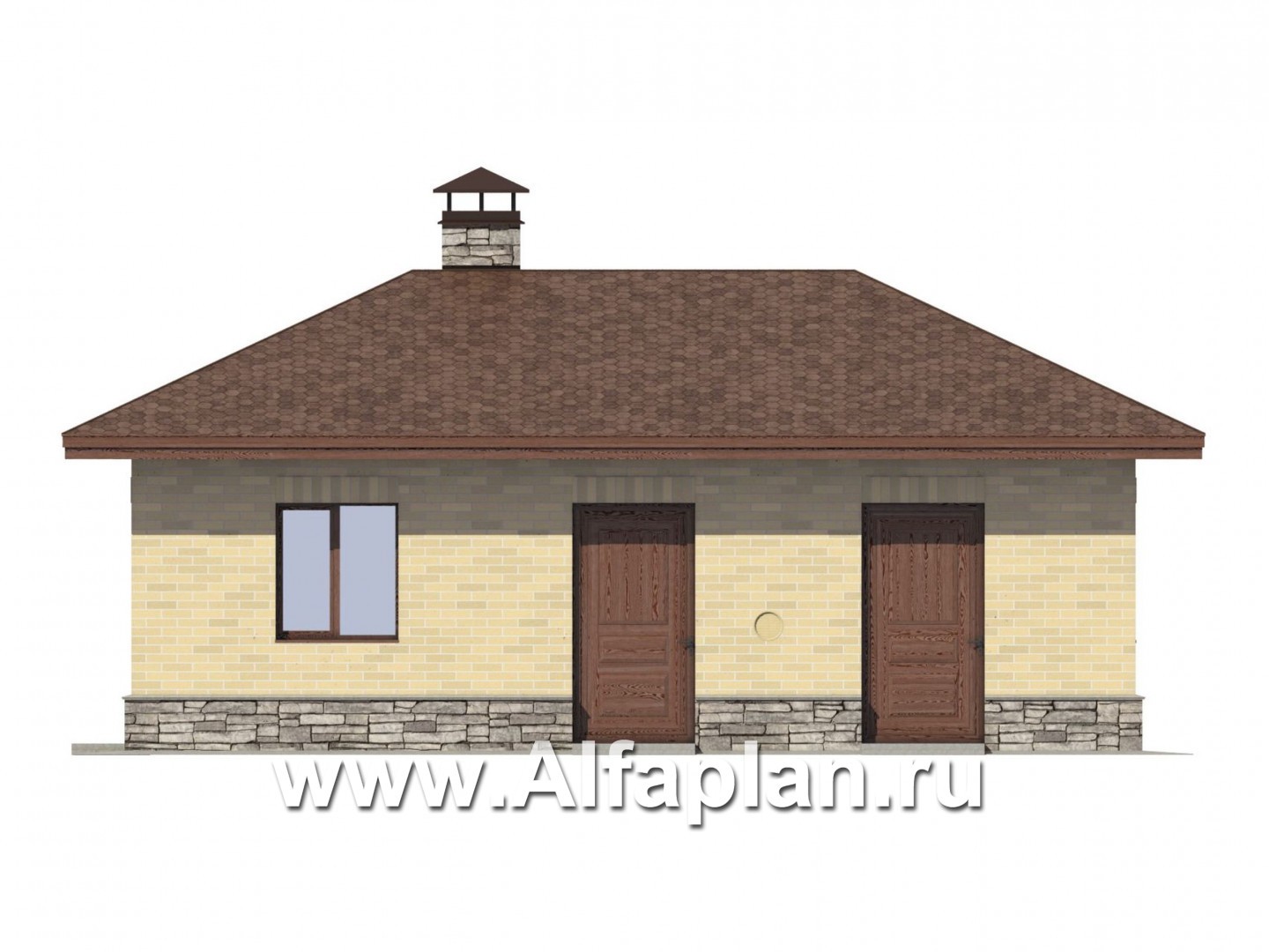 Проекты домов Альфаплан - Хозяйственный блок для большой усадьбы - изображение фасада №1