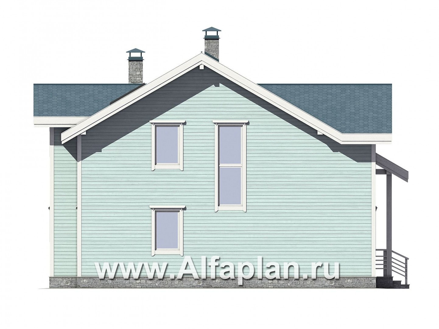 Проекты домов Альфаплан - Каркасный дом с комфортной планировкой - изображение фасада №3