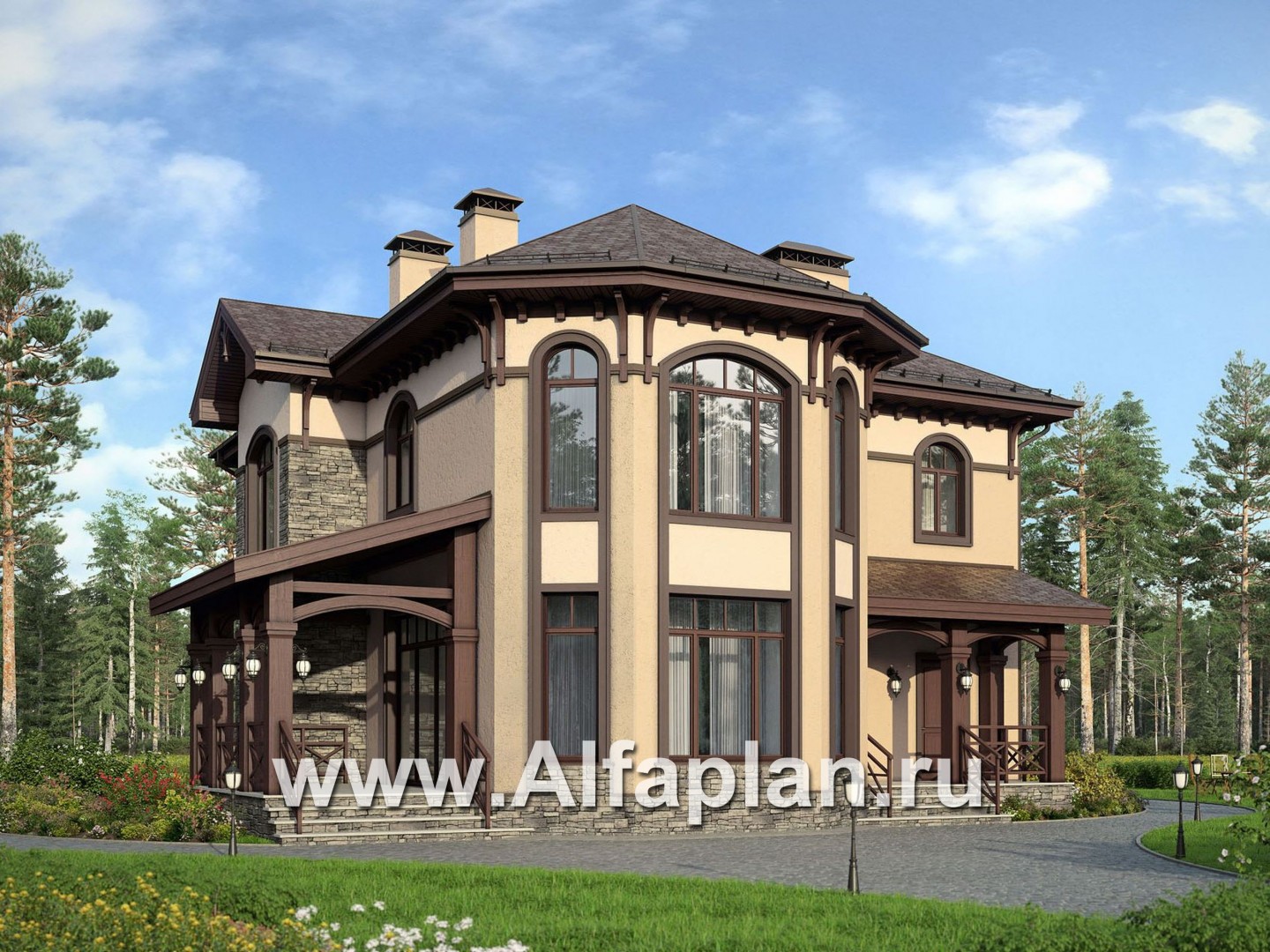 Проекты домов Альфаплан - Респектабельный двухэтажный дом - дополнительное изображение №1