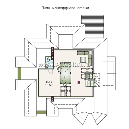 Проекты домов Альфаплан - «Воронцов»- коттедж с комфортной планировкой - превью плана проекта №3