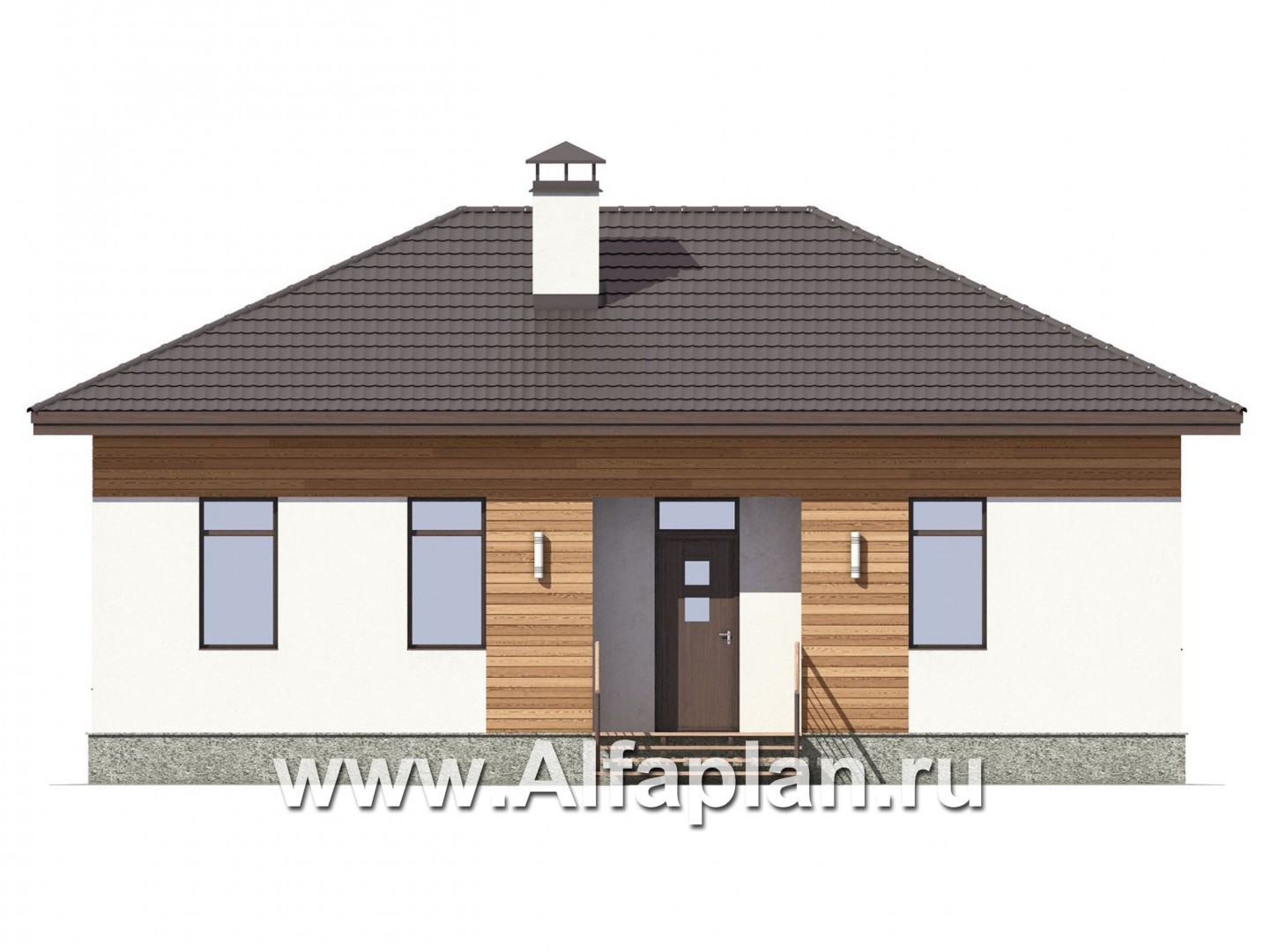 Проекты домов Альфаплан - Уютная дача для небольшой семьи - изображение фасада №1