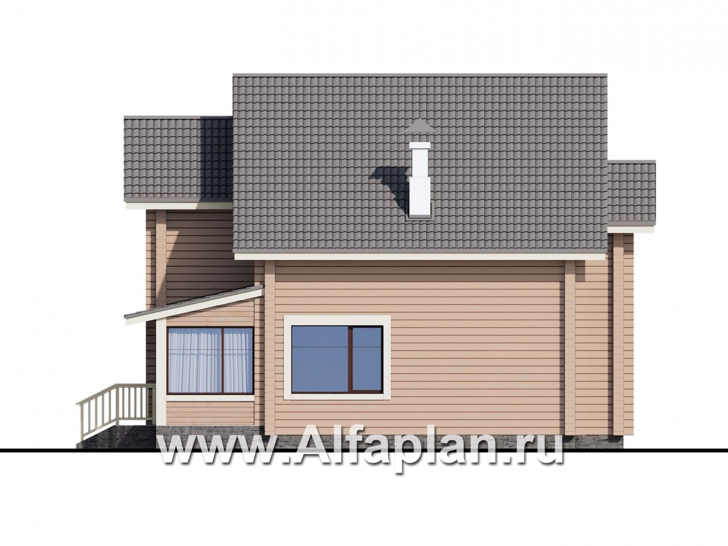 Проекты домов Альфаплан - «АльфаВУД» - изображение фасада №2