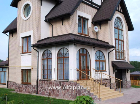 Проекты домов Альфаплан - Проект трехэтажного дома из газобетона «Индиго», со вторым светом, с гаражом в цоколе - превью дополнительного изображения №8