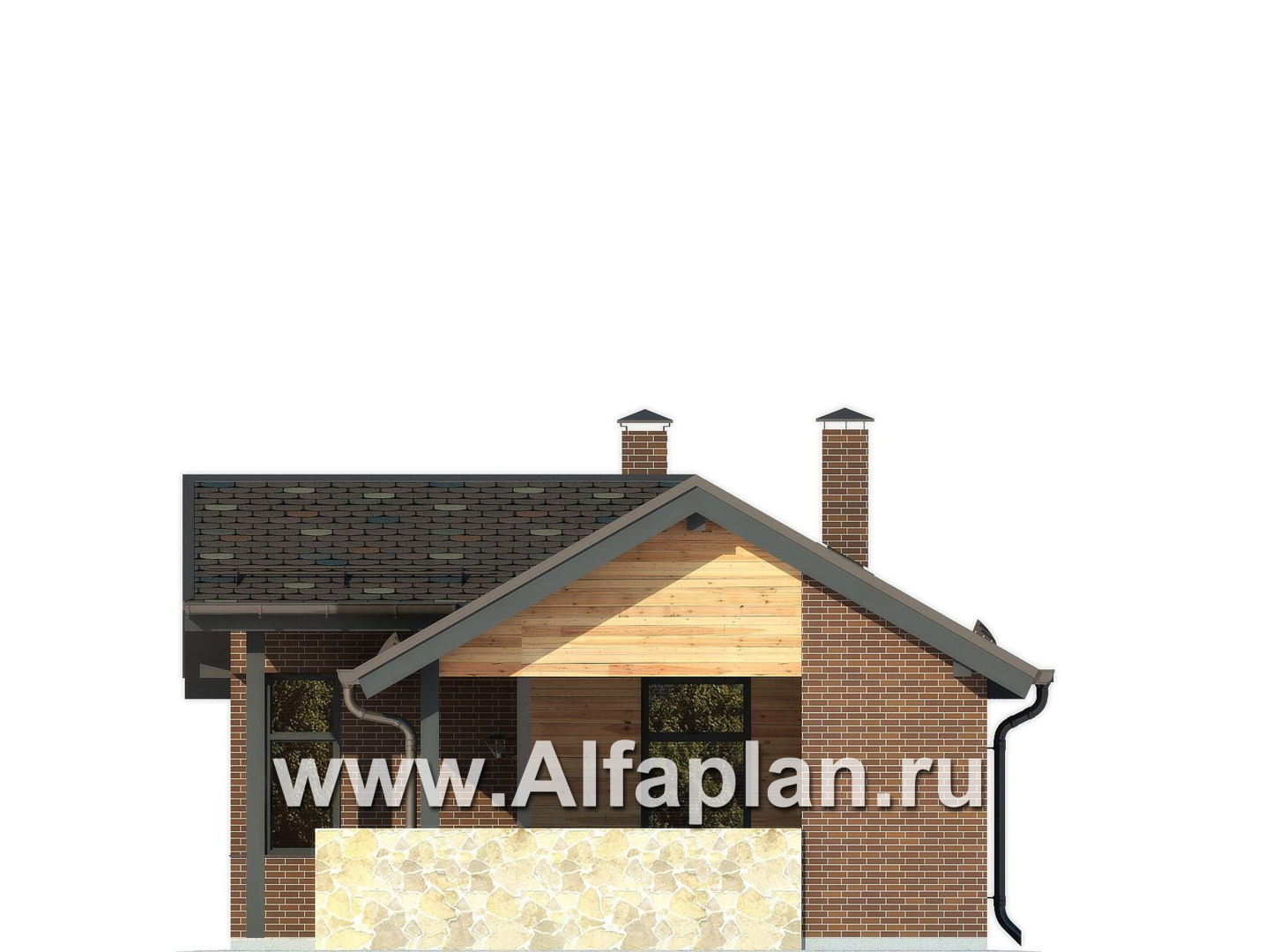 Проекты домов Альфаплан - Уютная комфортабельная баня - изображение фасада №3