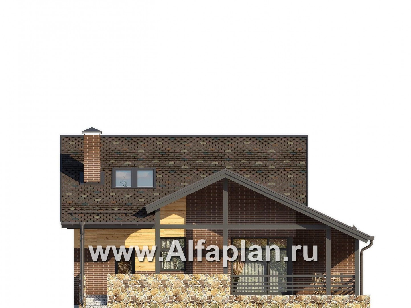 Проекты домов Альфаплан - Современный экономичный загородный дом - изображение фасада №3
