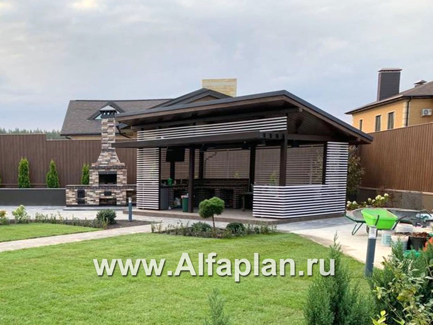 Проекты домов Альфаплан - Современная элегантная беседка (летняя кухня) - дополнительное изображение №4