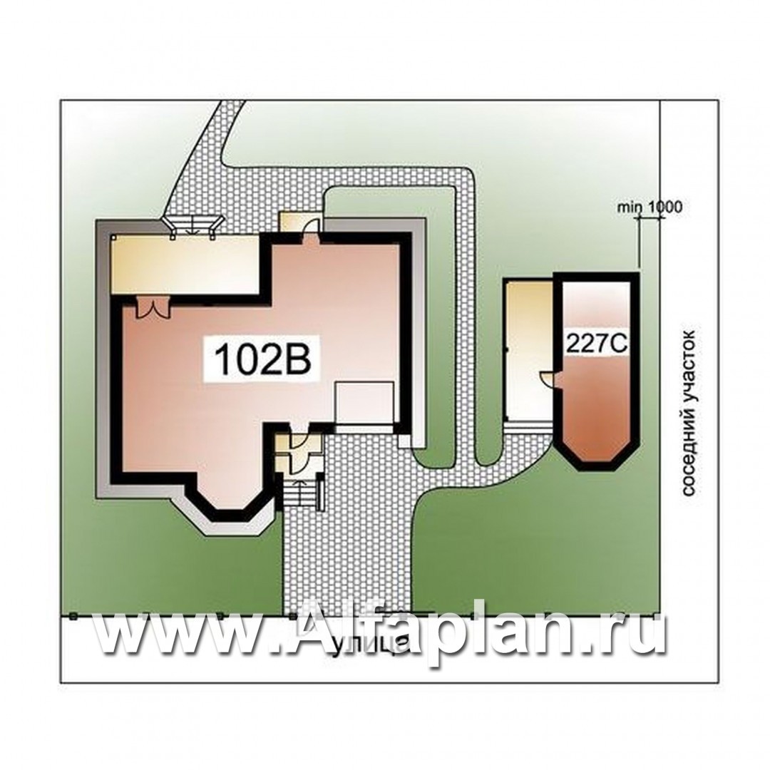«Шевалье»_ДУО - проект коттеджа с мансардой + проект бани с эркером и с террасой - дизайн дома №1