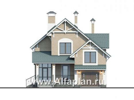 Проекты домов Альфаплан - «Белая ночь» - дом для большой семьи (4 спальни) - превью фасада №1