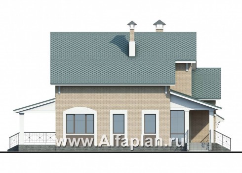 Проекты домов Альфаплан - «Белая ночь» - дом для большой семьи (4 спальни) - превью фасада №3