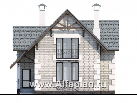 Проекты домов Альфаплан - «Малая Родина» - компактный и комфортный загородный дом - превью фасада №1