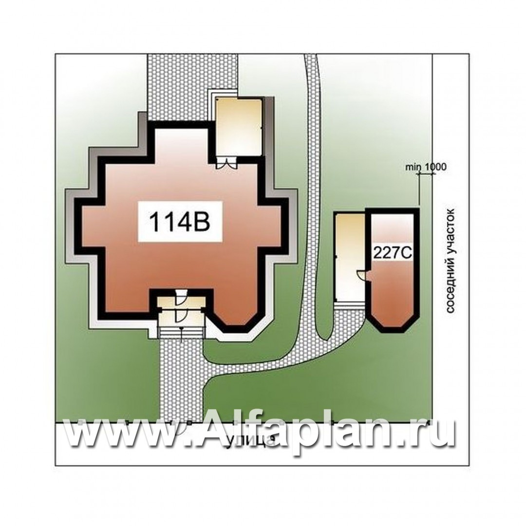 «Воронцов»_ДУО - проект двухэтажного коттеджа с эркером + проект бани с эркером и с террасой - дизайн дома №2