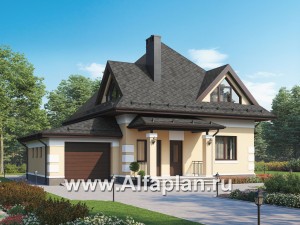 Превью проекта «Компактный мансардный дом c гаражом из газобетона»