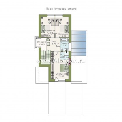 Проекты домов Альфаплан - «Эль-Ниньо»- дом с террасами и навесом для машин - превью плана проекта №2
