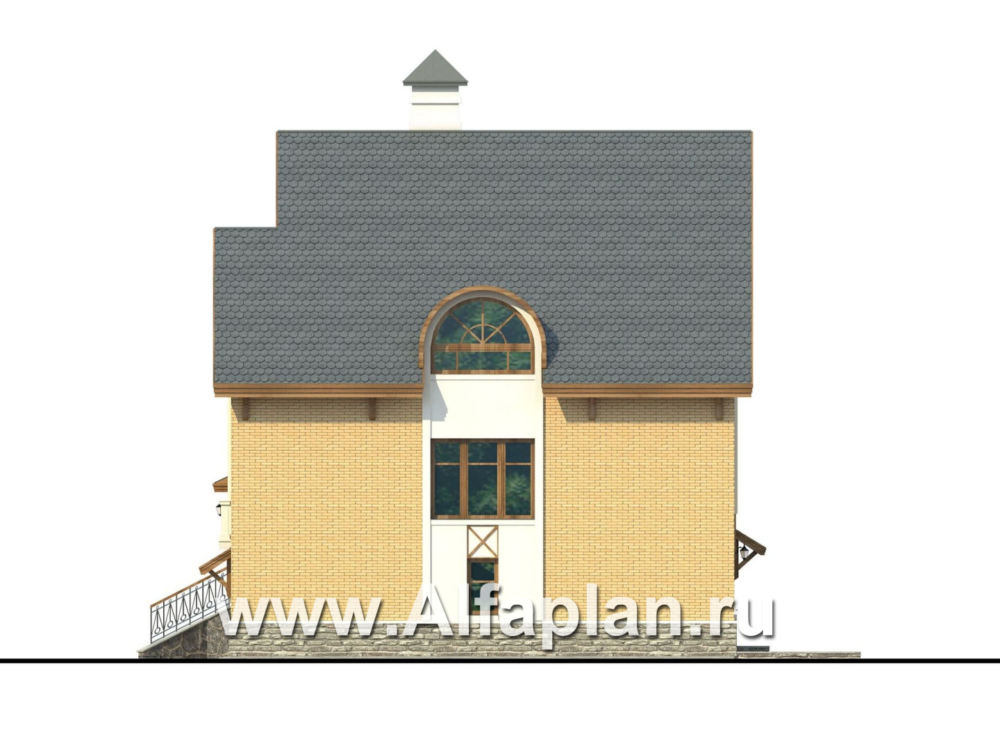 Проекты домов Альфаплан - «Индиго» - дом, в котором все есть - изображение фасада №2