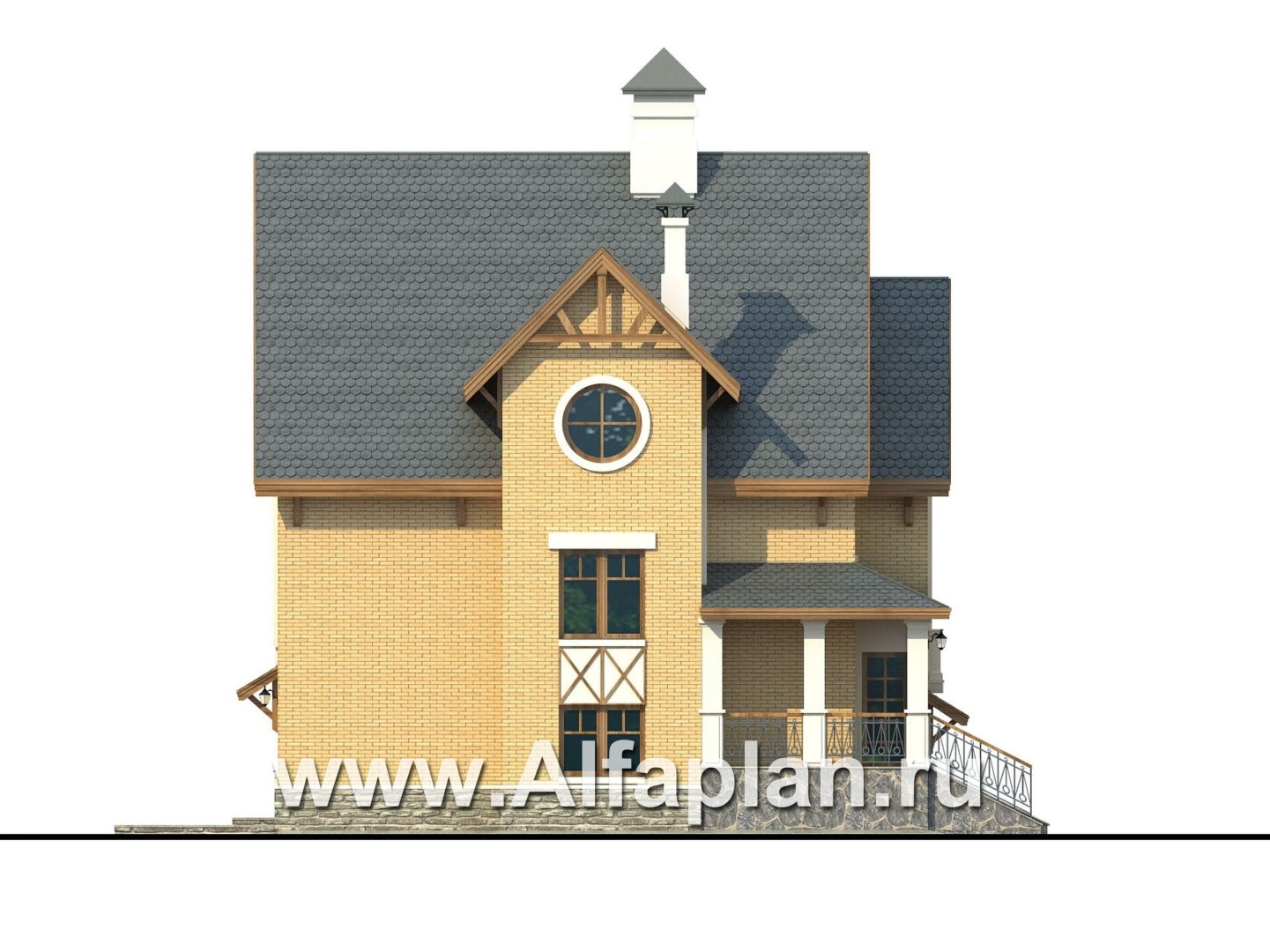 Проекты домов Альфаплан - «Индиго» - дом, в котором все есть - изображение фасада №3
