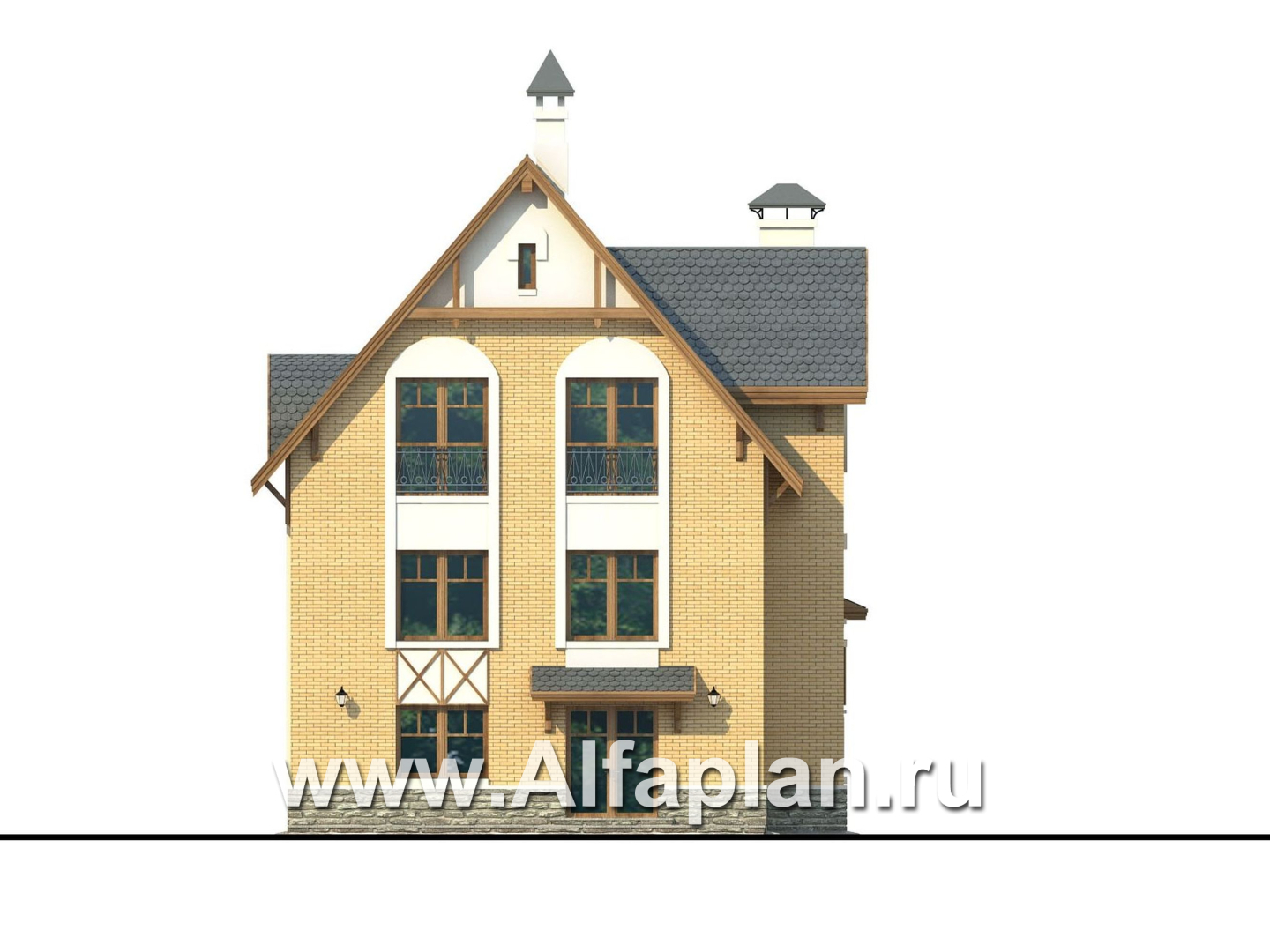 Проекты домов Альфаплан - «Индиго» - дом, в котором все есть - изображение фасада №4