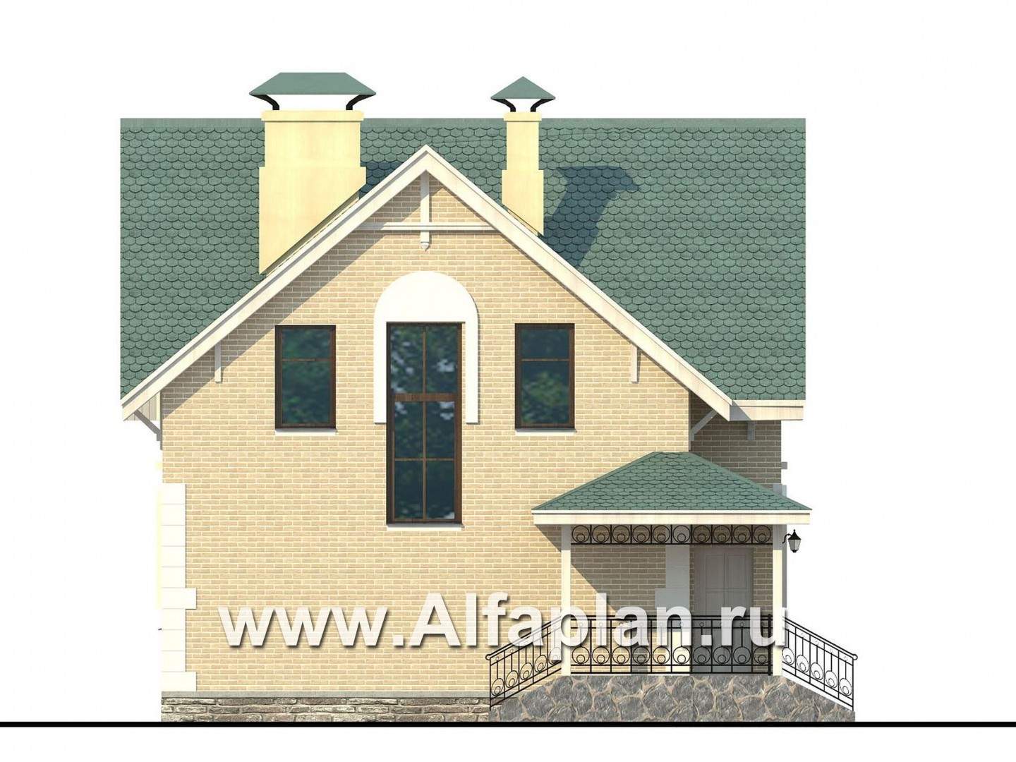 Проекты домов Альфаплан - «Оптима»- красивый дом для загородного отдыха - изображение фасада №3