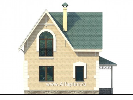 Проекты домов Альфаплан - «Оптима»- красивый дом для загородного отдыха - превью фасада №4