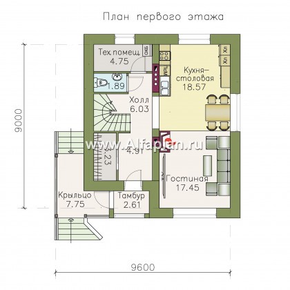 Проекты домов Альфаплан - «Оптима»- красивый дом для загородного отдыха - превью плана проекта №1