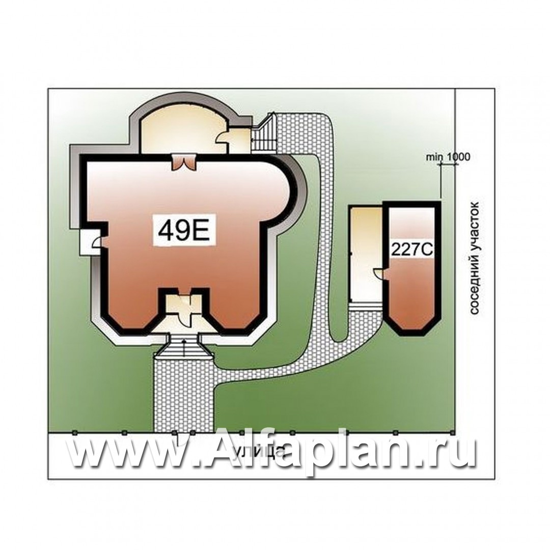 «Амбиент»_ДУО - проект двухэтажного дома + проект бани с террасой и с эркером - дизайн дома №1