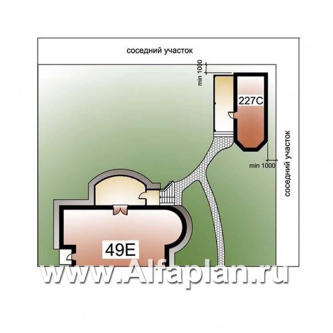 «Амбиент»_ДУО - проект двухэтажного дома + проект бани с террасой и с эркером - дизайн дома №2