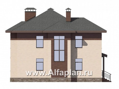 Проекты домов Альфаплан - Современный комфортабельный коттедж - превью фасада №3