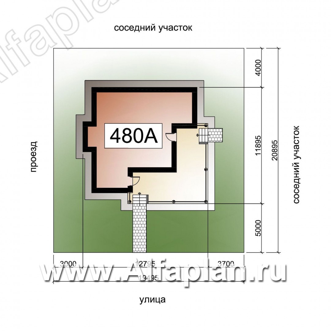 Проекты домов Альфаплан - «Квантум» - коттедж с односкатной крышей - дополнительное изображение №1