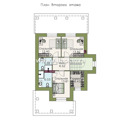 Проекты домов Альфаплан - «Белая ночь»- дом с компактным и комфортным планом - превью плана проекта №2