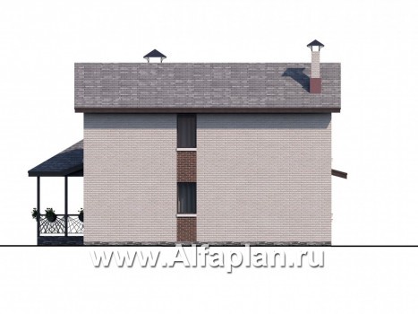 Проекты домов Альфаплан - Двухэтажный дом с эркером - превью фасада №4