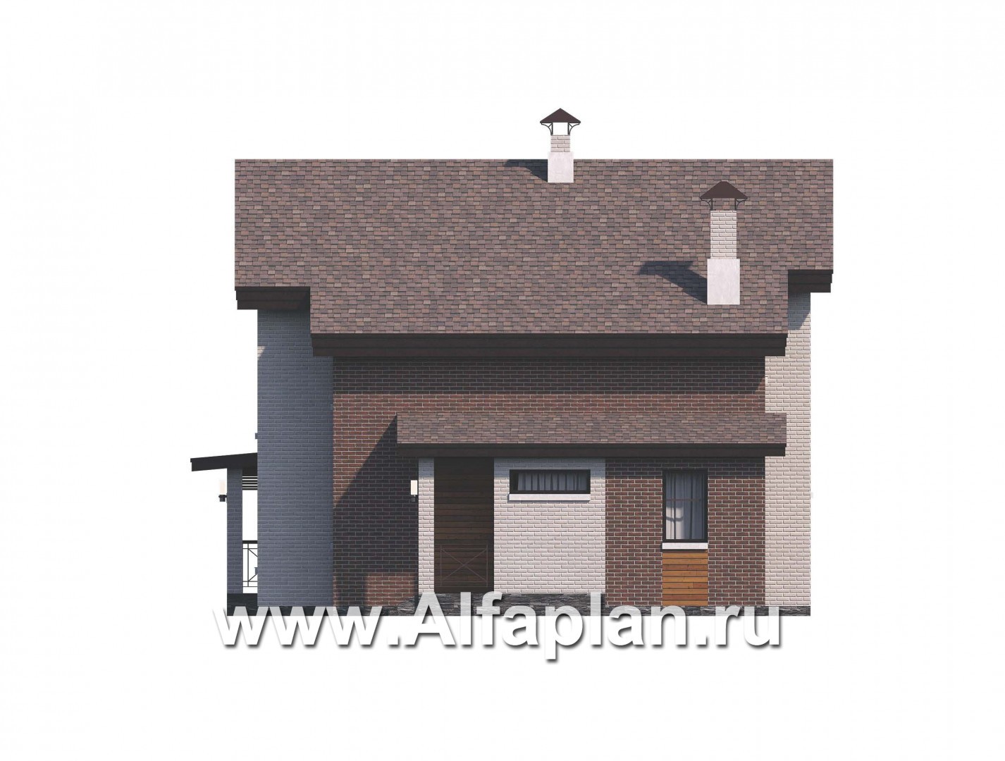 Проекты домов Альфаплан - «Стимул» - проект стильного двухэтажного дома - изображение фасада №2