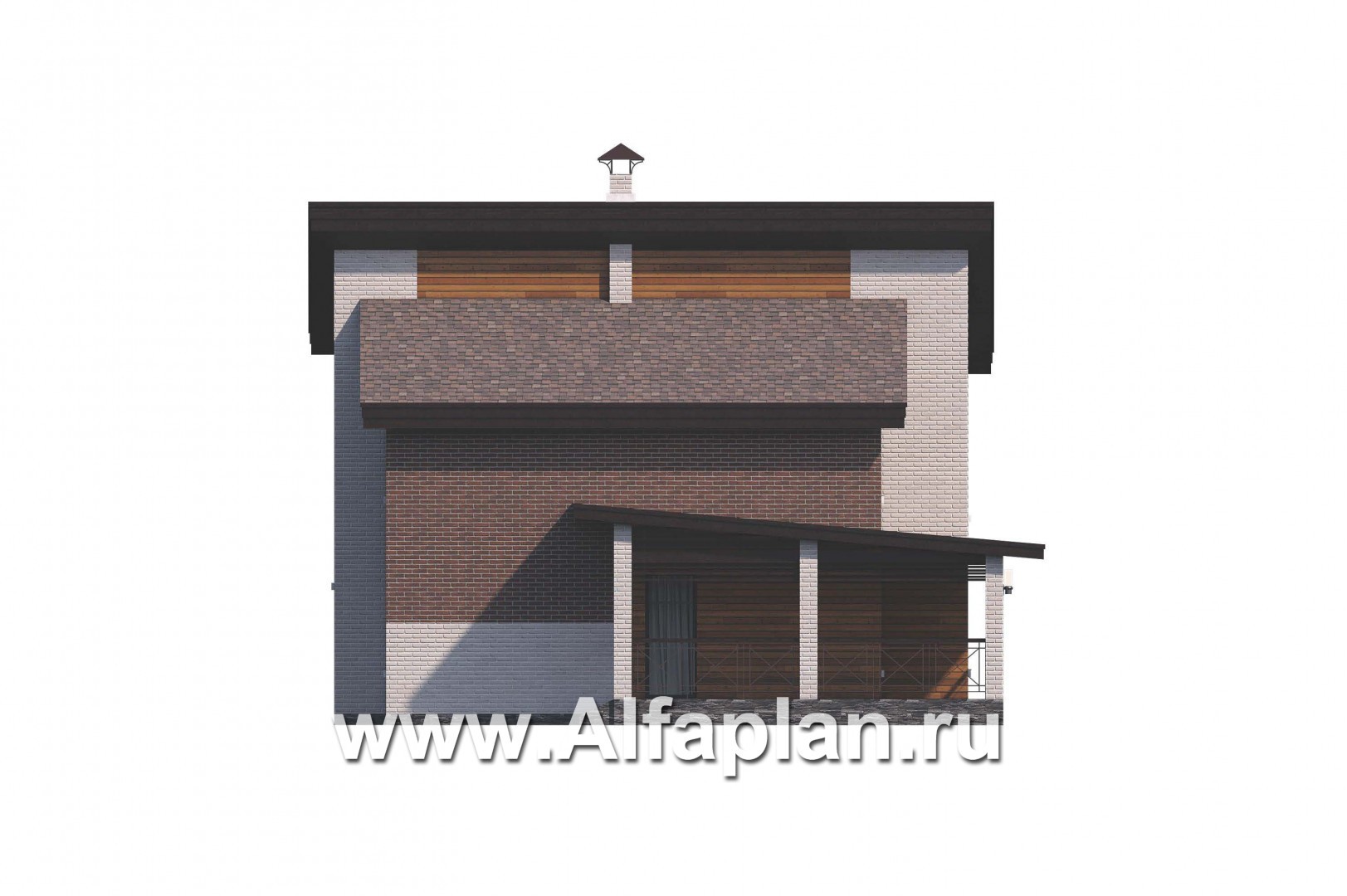 Проекты домов Альфаплан - «Стимул» - проект стильного двухэтажного дома - изображение фасада №3