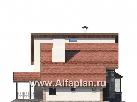 Проекты домов Альфаплан - «Импульс» - современный компактный проект - превью фасада №3