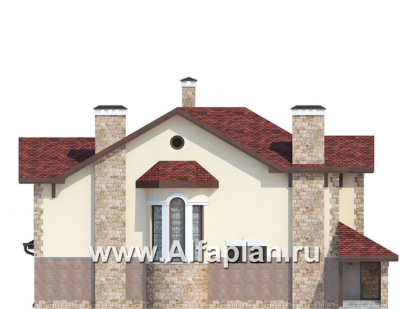 Проекты домов Альфаплан - Двуxэтажный дом с комфортной планировкой - изображение фасада №2