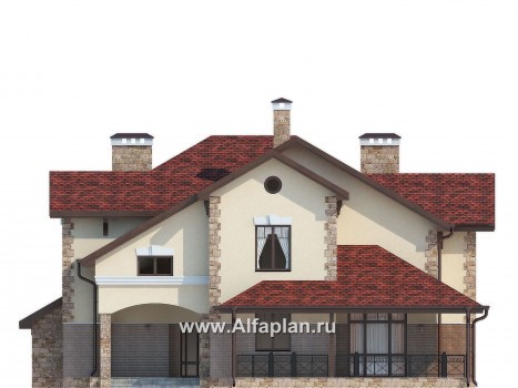 Проекты домов Альфаплан - Двуxэтажный дом с комфортной планировкой - превью фасада №3