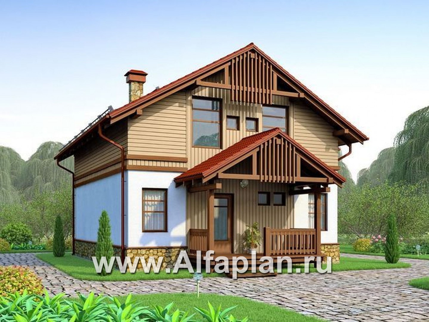 Проекты домов Альфаплан - Красивый каркасный дом с удобной планировкой. - дополнительное изображение №1