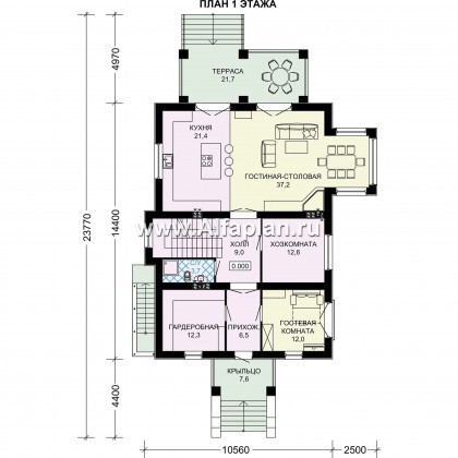 Проекты домов Альфаплан - Особняк бизнес класса с цокольным этажом и мансардой - превью плана проекта №2