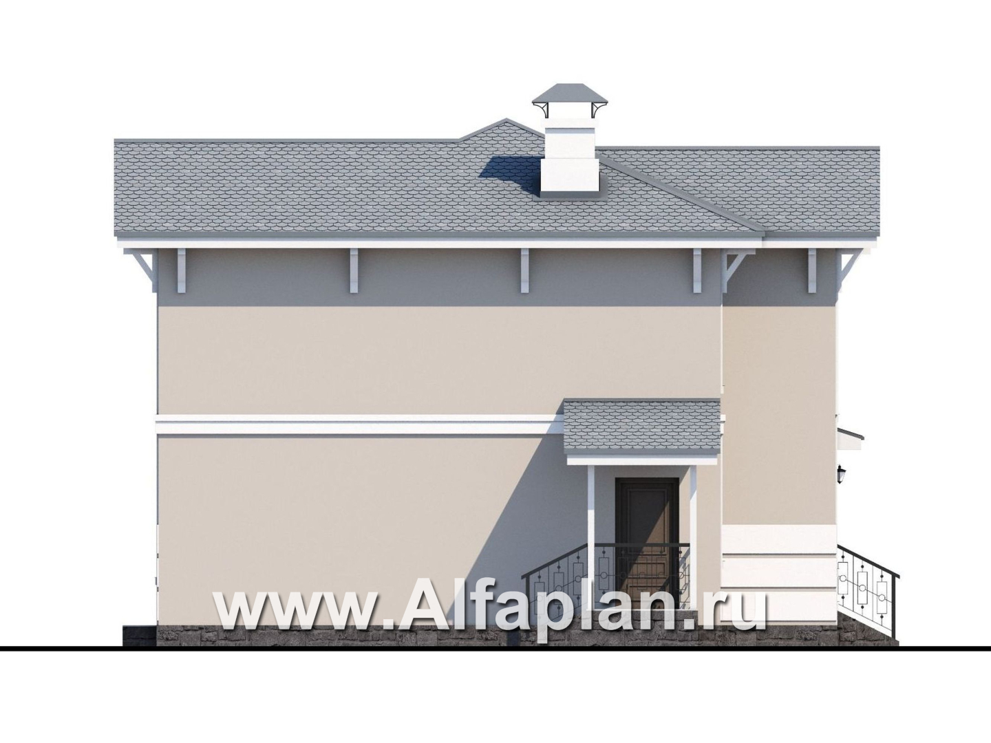 Проекты домов Альфаплан - «Невский стиль» - удобный и красивый двухэтажный дом - изображение фасада №3