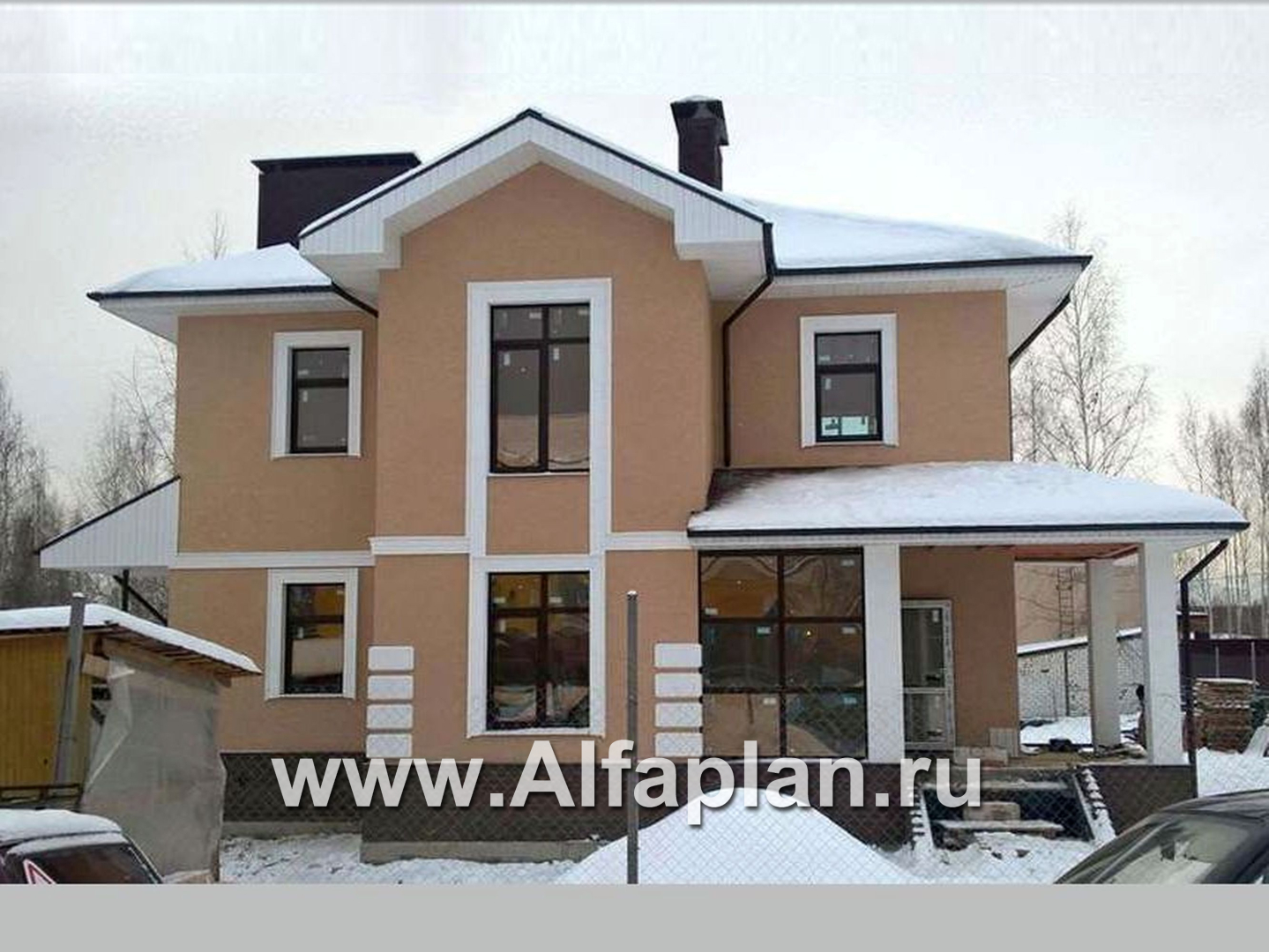 Проекты домов Альфаплан - «Невский стиль» - удобный и красивый двухэтажный дом - основное изображение