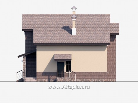 Проекты домов Альфаплан - «Клипер» - комфортный план дома, двускатная крыша - превью фасада №2