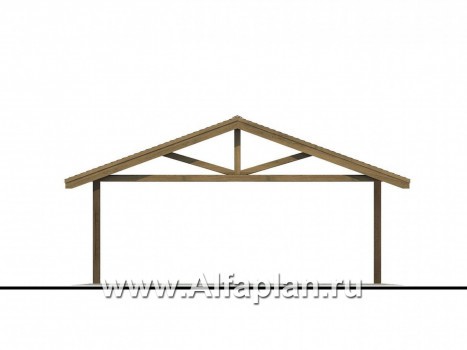 Гараж-навес на 2 авто - превью фасада дома