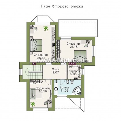 Проекты домов Альфаплан - «Белоостров»-  коттедж с удобной планировкой - превью плана проекта №2