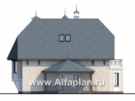 Проекты домов Альфаплан - «Вианден» - коттедж с высокой кровлей - превью фасада №2