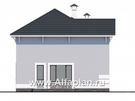 Проекты домов Альфаплан - «Линия жизни»  - проект двухэтажного дома, с гостевой на 1 эт, в стиле эклектика - превью фасада №4