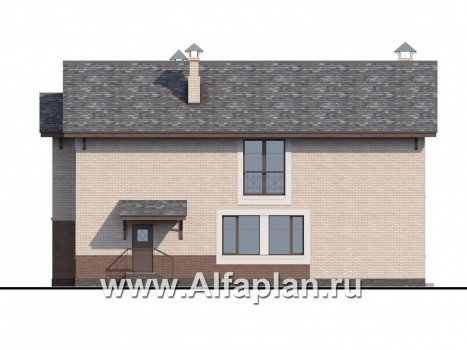 Проекты домов Альфаплан - «Флагман» - комфортабельный коттедж с бассейном и зоной spa - превью фасада №2