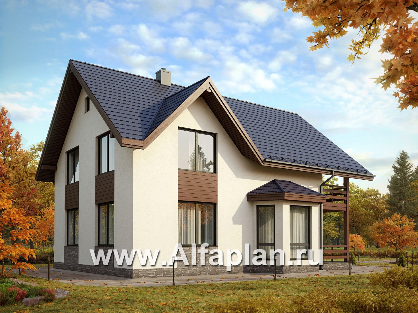 Проекты домов Альфаплан - Экономичный мансардный дом - дополнительное изображение №1