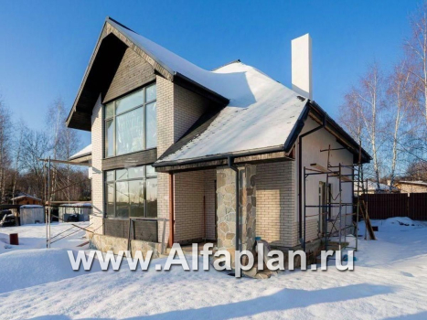 «Домик в Коломне» - проект дома с мансардой из газобетона,  с террасой - превью дополнительного изображения №3