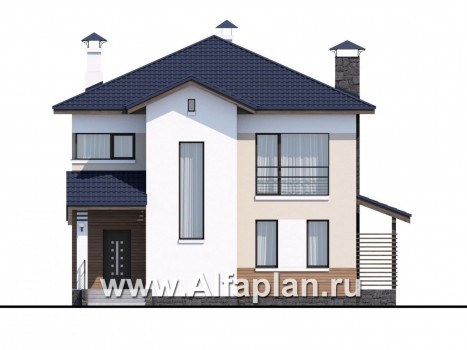 Проекты домов Альфаплан - «Преимущество» - современный удобный дом - превью фасада №1