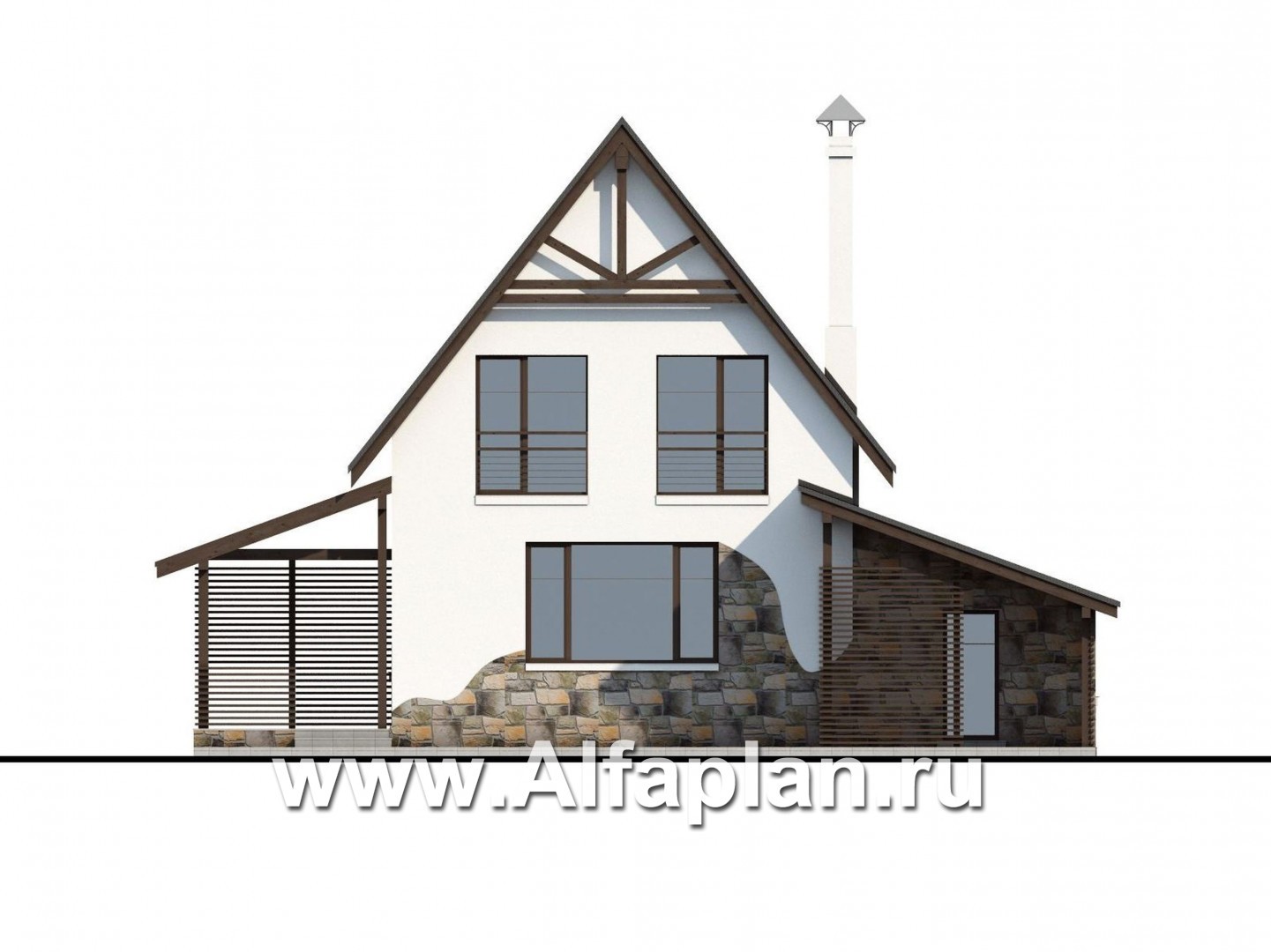 Проекты домов Альфаплан - Компактный коттедж с комфортной планировкой - изображение фасада №4