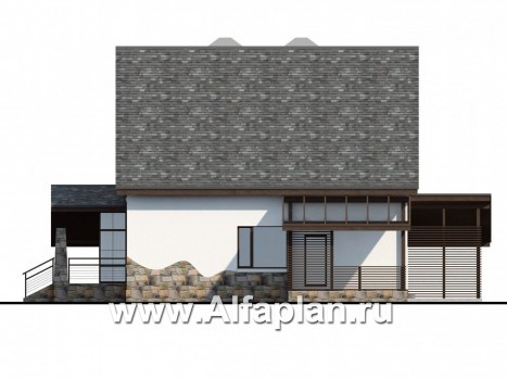Проекты домов Альфаплан - Компактный коттедж с комфортной планировкой - превью фасада №2