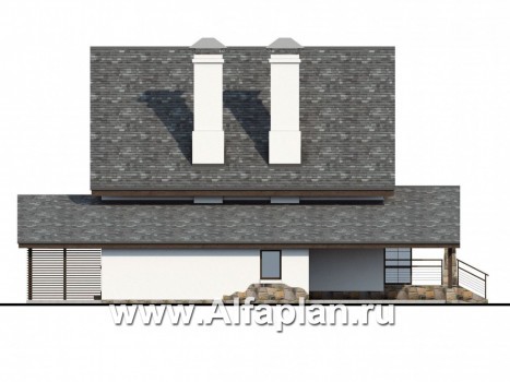 Проекты домов Альфаплан - Компактный коттедж с комфортной планировкой - превью фасада №3